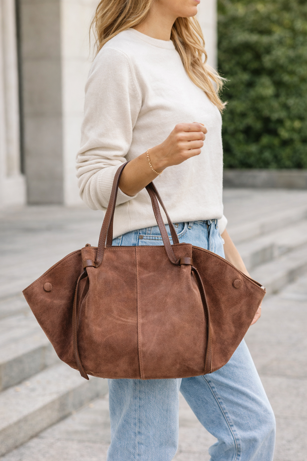 Bolso de piel natural coñac Alice para mujer