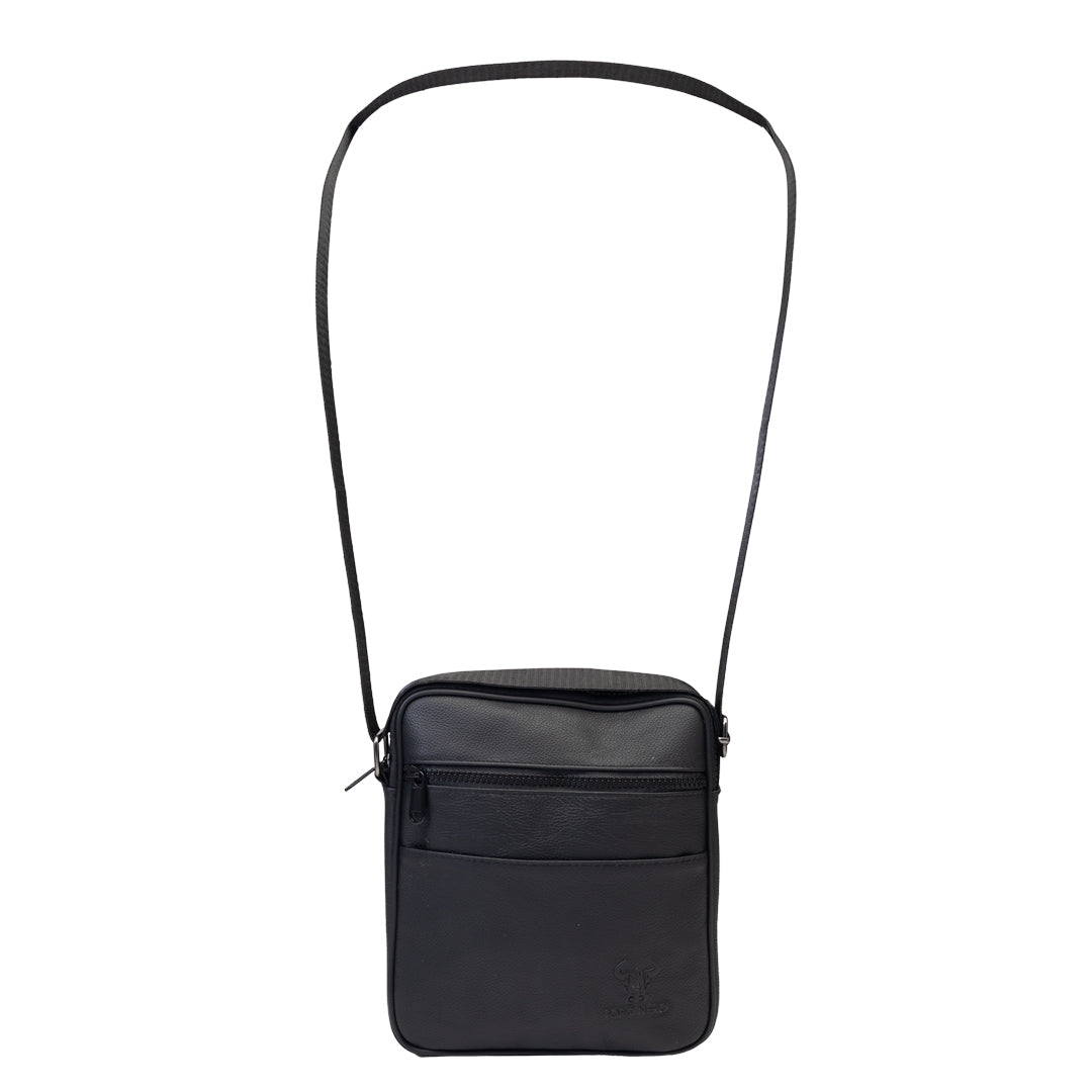 Bolso de hombre de piel natural negra Miror