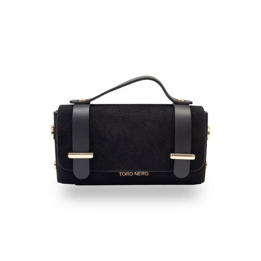 Bolso de mujer de piel natural negra piel vuelta Natalia