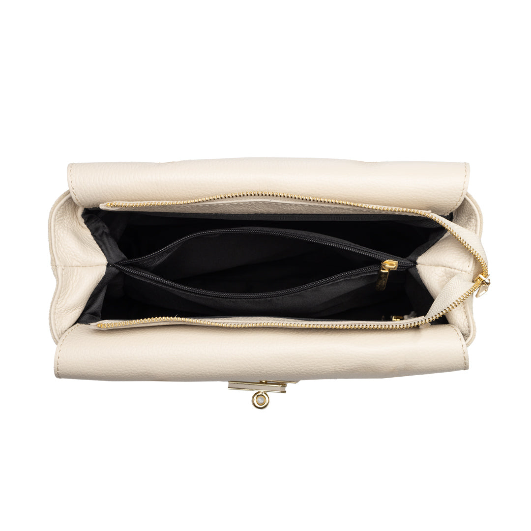 Bolso de mujer de piel natural beige Mira