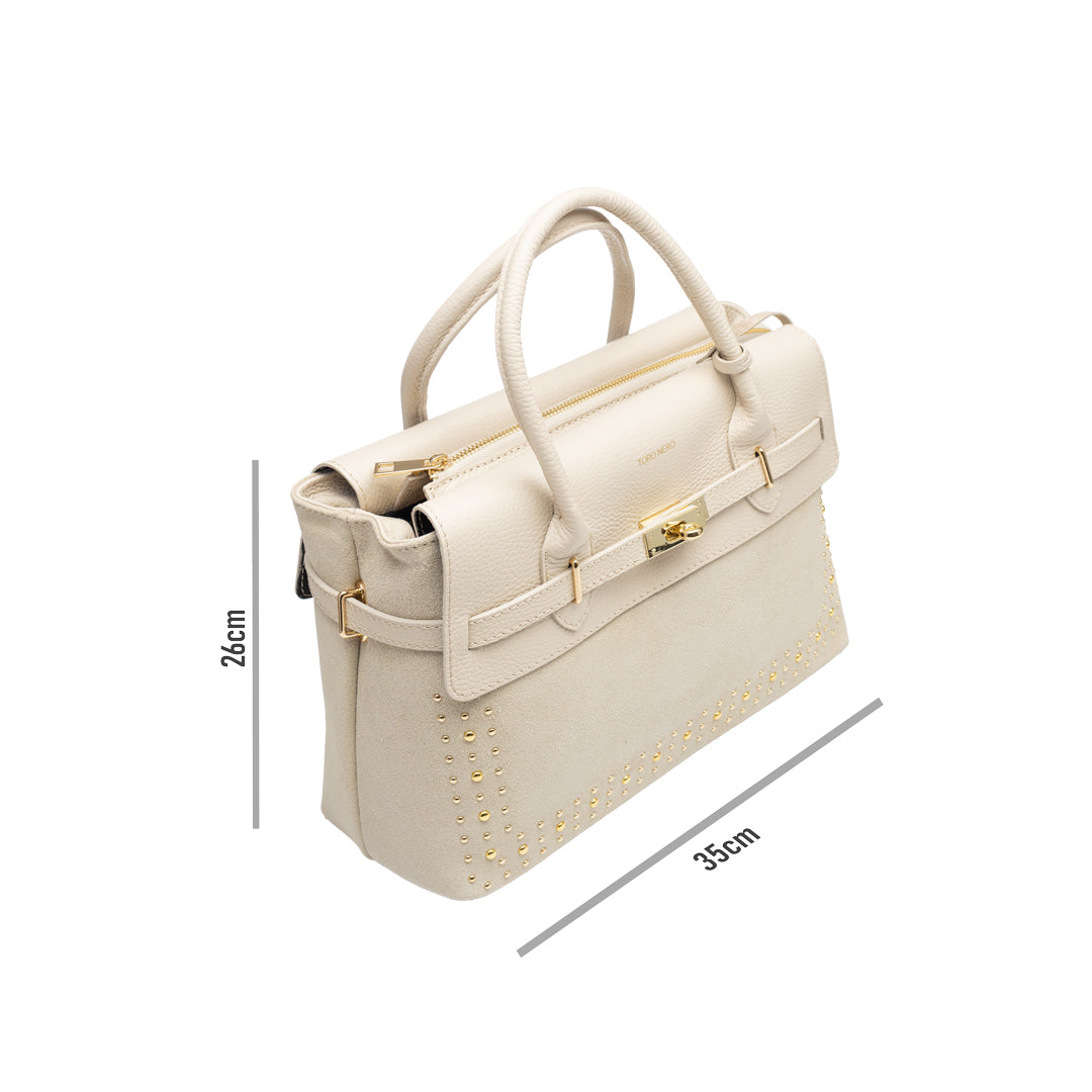Bolso de mujer de piel natural beige Mira