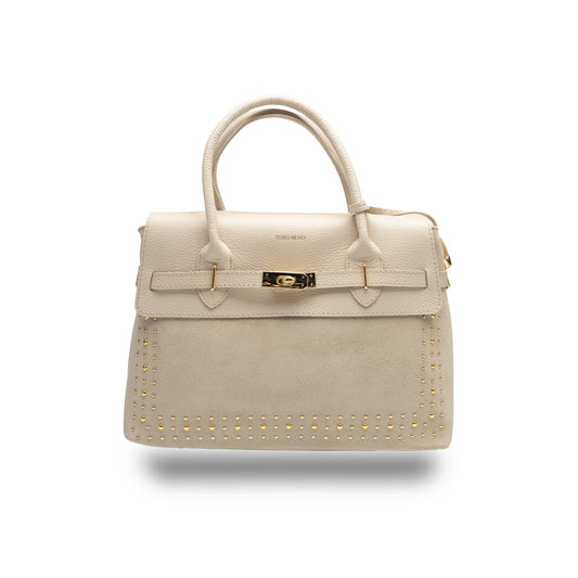 Bolso de mujer de piel natural beige Mira