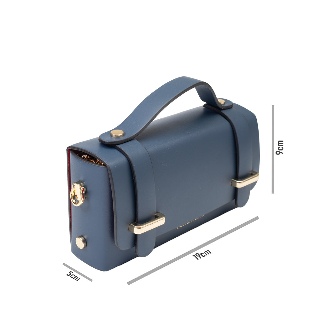 Bolso de mujer de piel natural azul marino Natalia