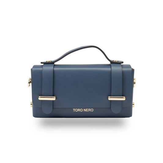 Bolso de mujer de piel natural azul marino Natalia