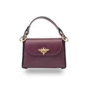 Bolso de mujer de piel genuina color burdeos Iris