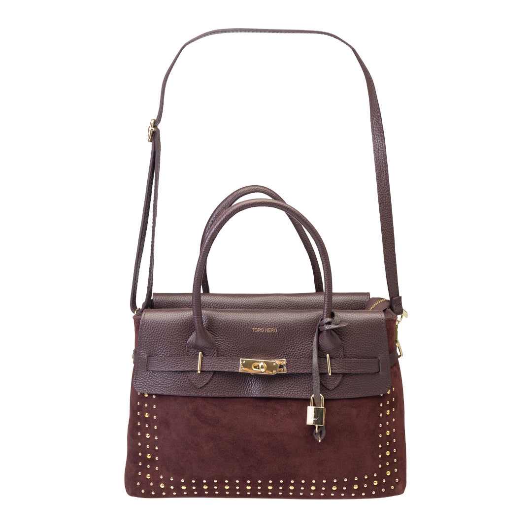 Bolso de mujer de piel genuina burdeos Mira