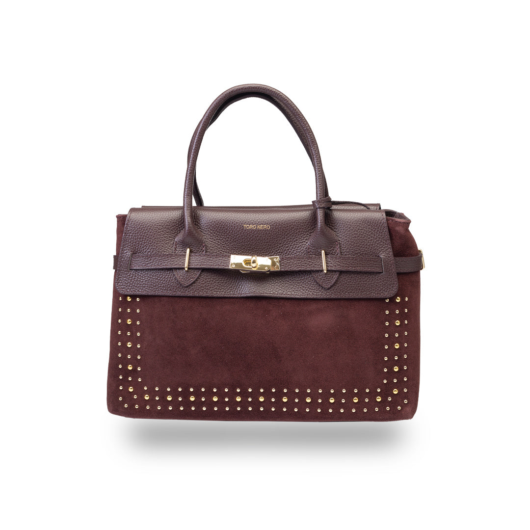 Bolso de mujer de piel genuina burdeos Mira