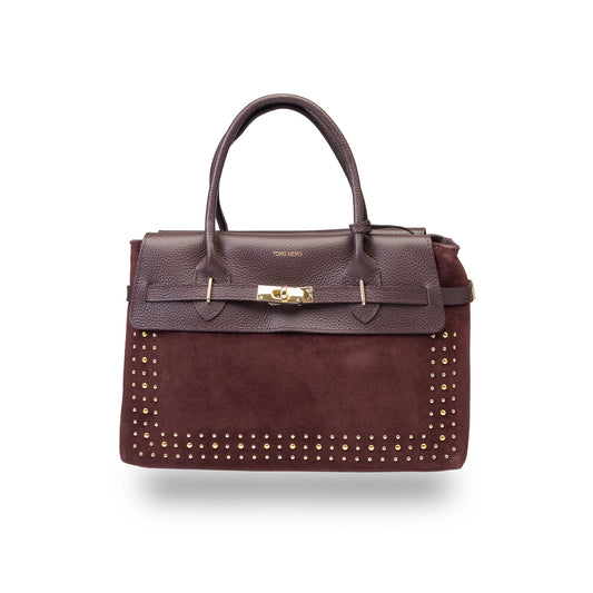 Bolso de mujer de piel genuina burdeos Mira