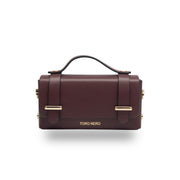Bolso de mujer de piel natural burdeos Natalia