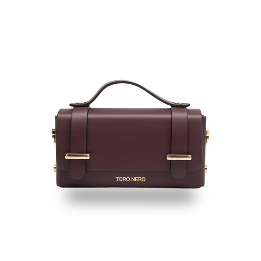 Bolso de mujer de piel natural burdeos Natalia