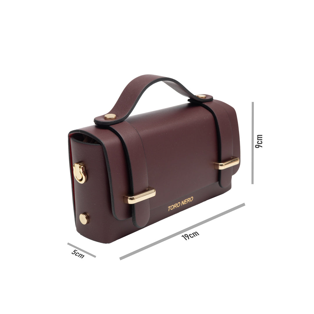 Bolso de mujer de piel natural burdeos Natalia