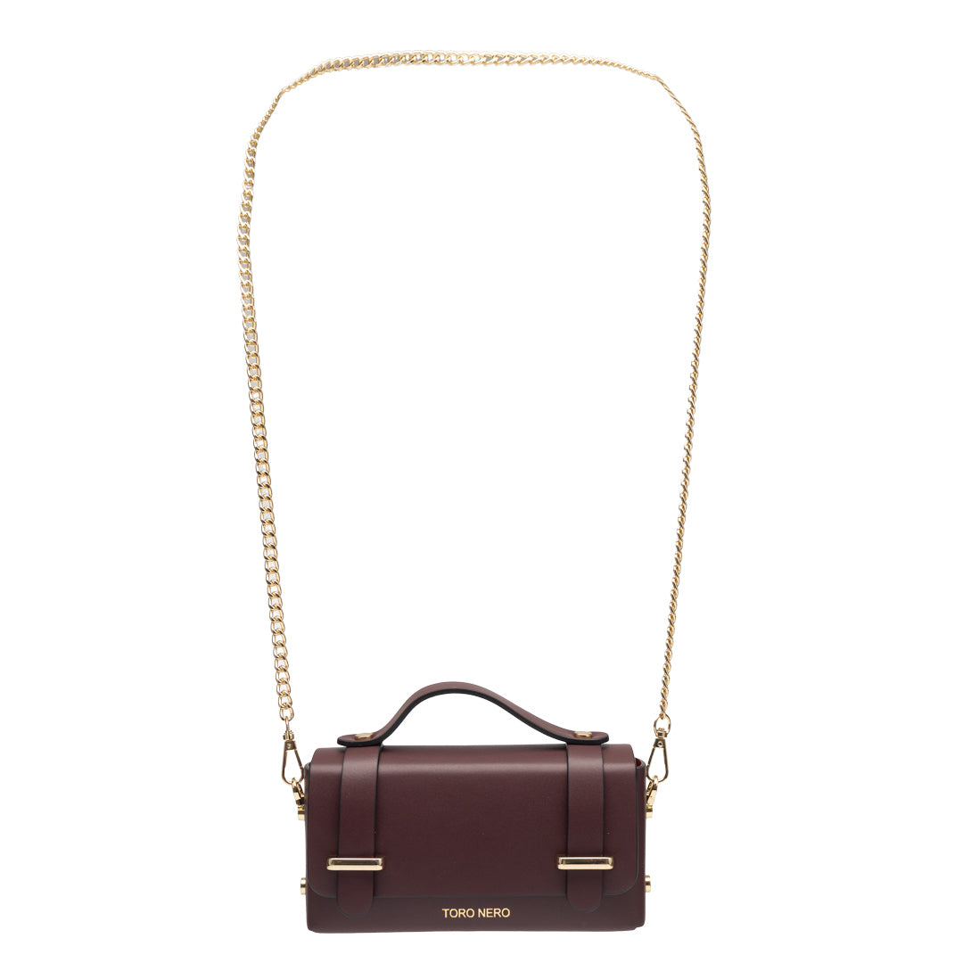 Bolso de mujer de piel natural burdeos Natalia