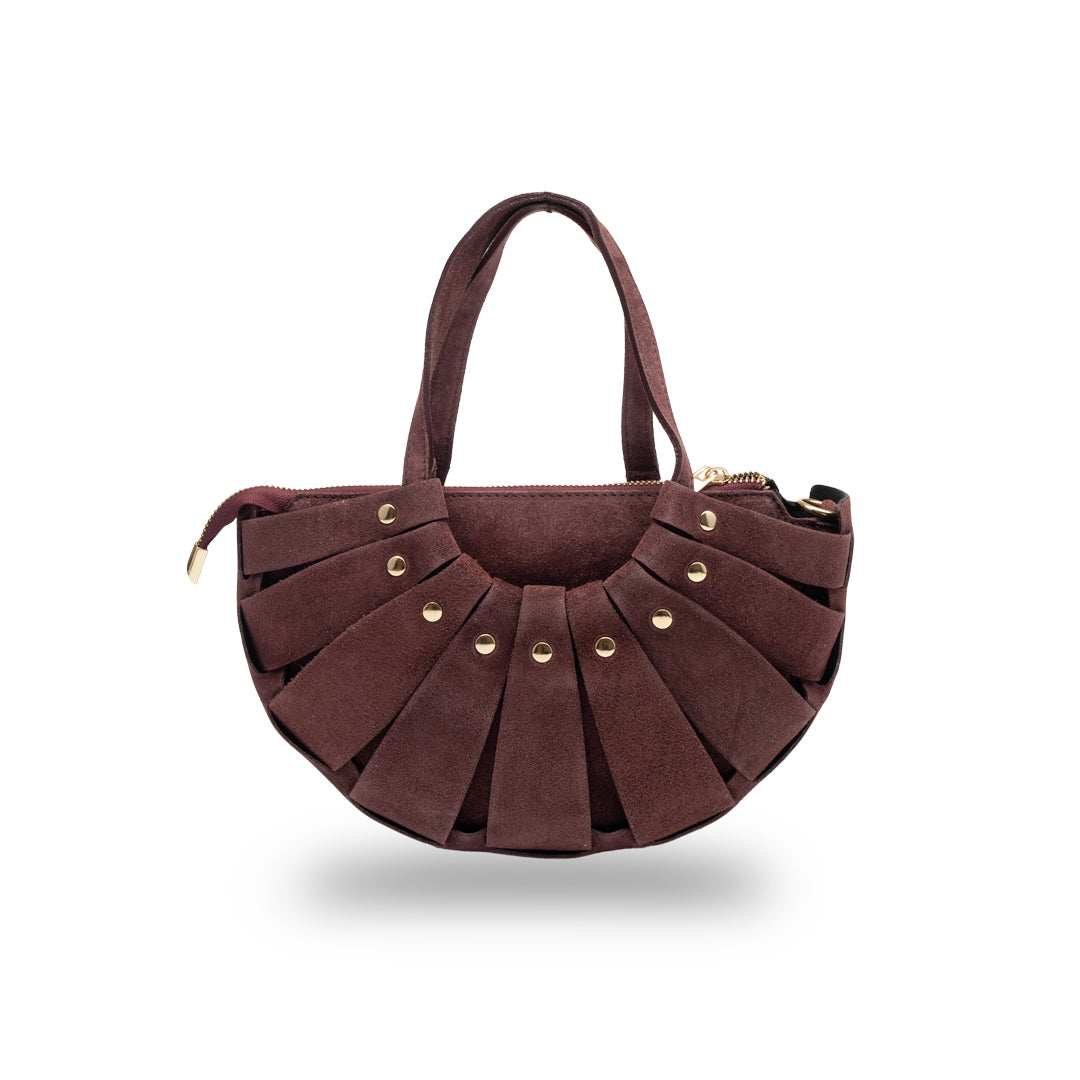 Bolso de mujer de piel natural color burdeos Ruth