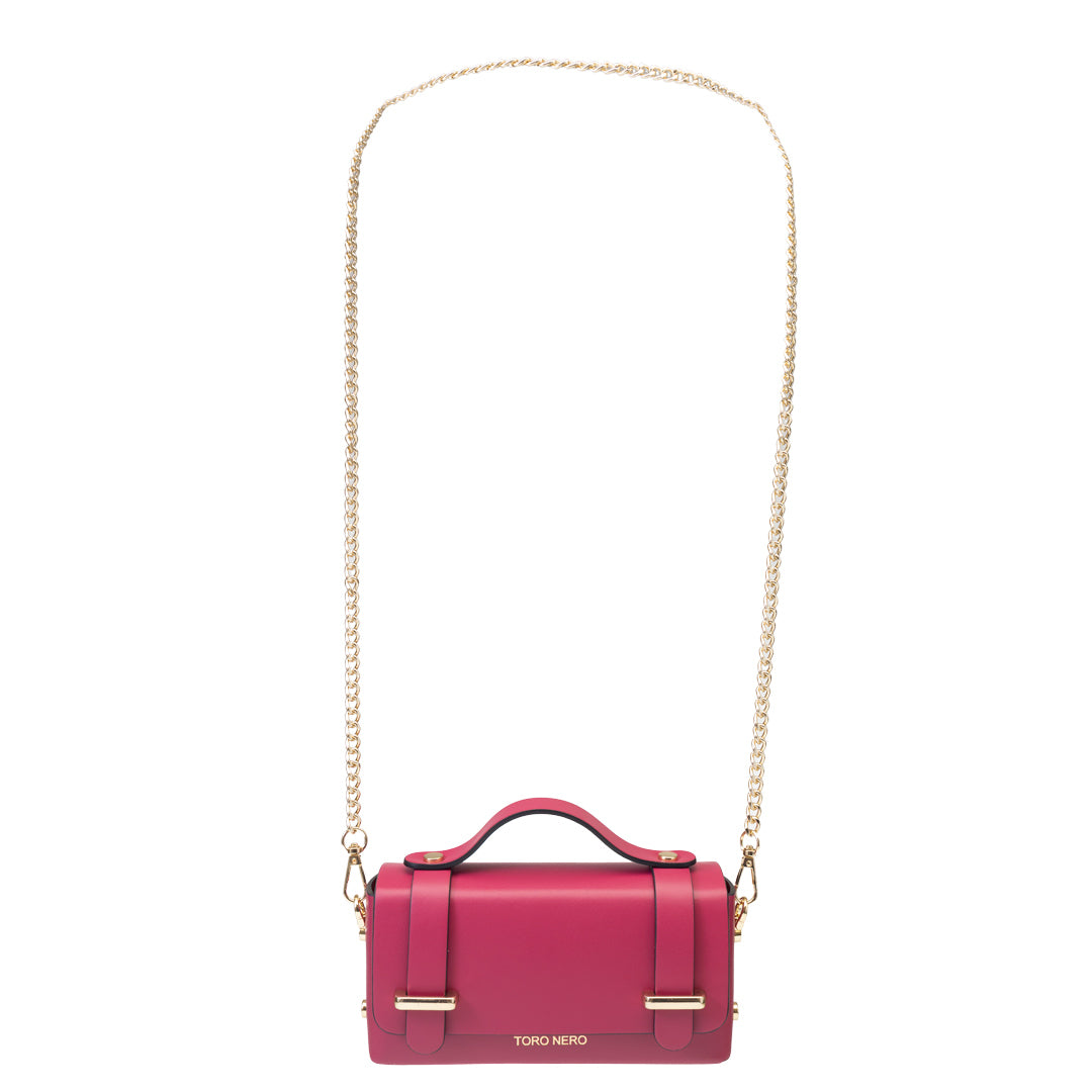 Bolso de piel natural fucsia Natalia para mujer