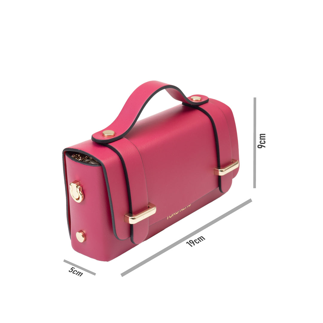 Bolso de piel natural fucsia Natalia para mujer