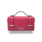 Bolso de piel natural fucsia Natalia para mujer