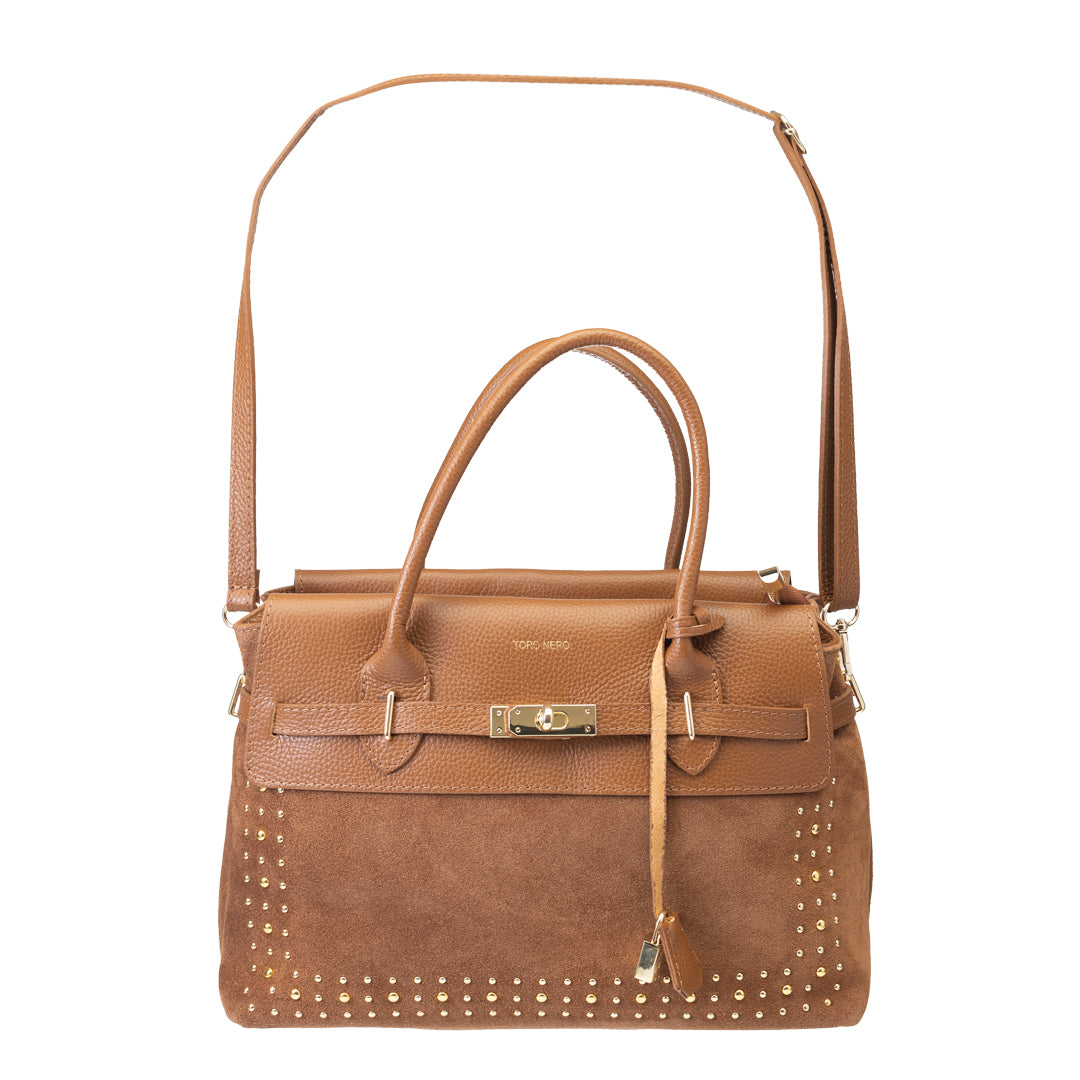 Bolso de mujer de cuero natural marrón Mira