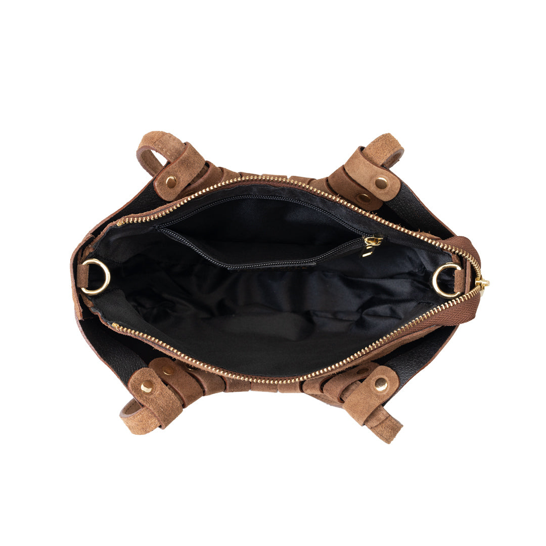 Bolso de mujer de piel natural marrón Ruth