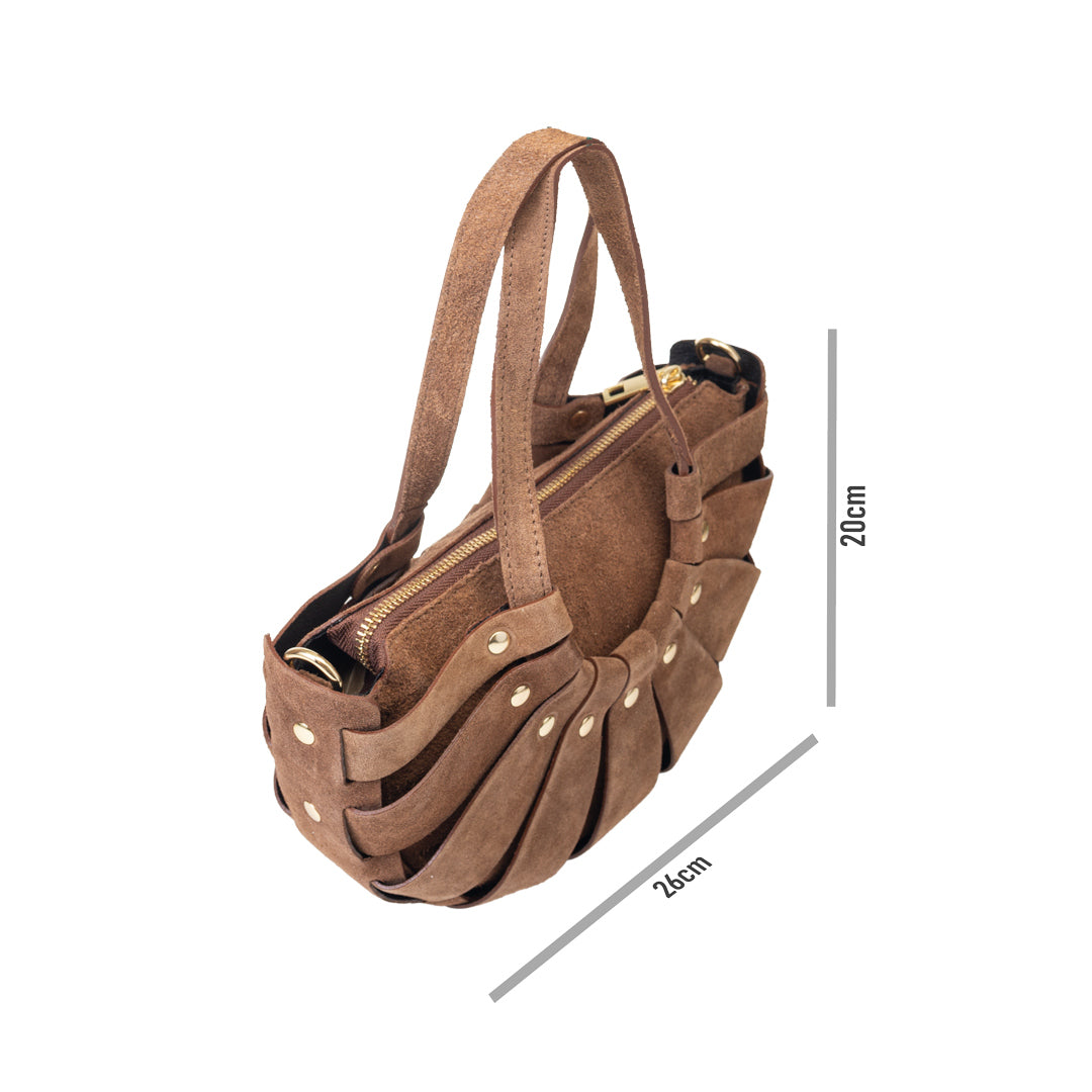Bolso de mujer de piel natural marrón Ruth