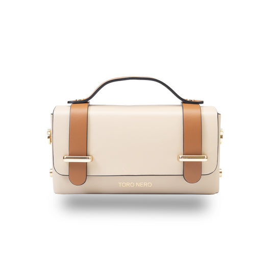 Bolso de mujer de piel natural marrón-beige Natalia