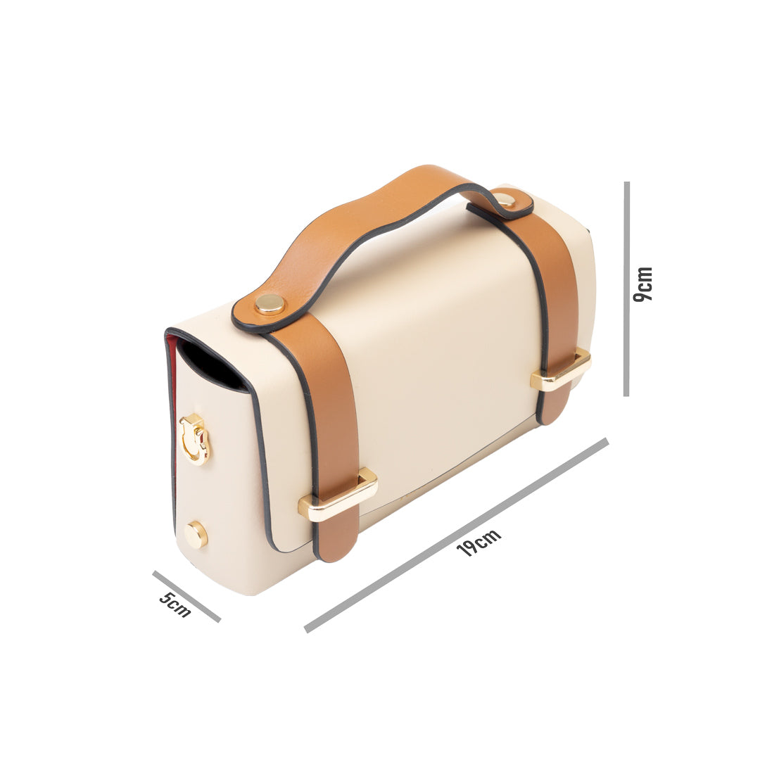 Bolso de mujer de piel natural marrón-beige Natalia