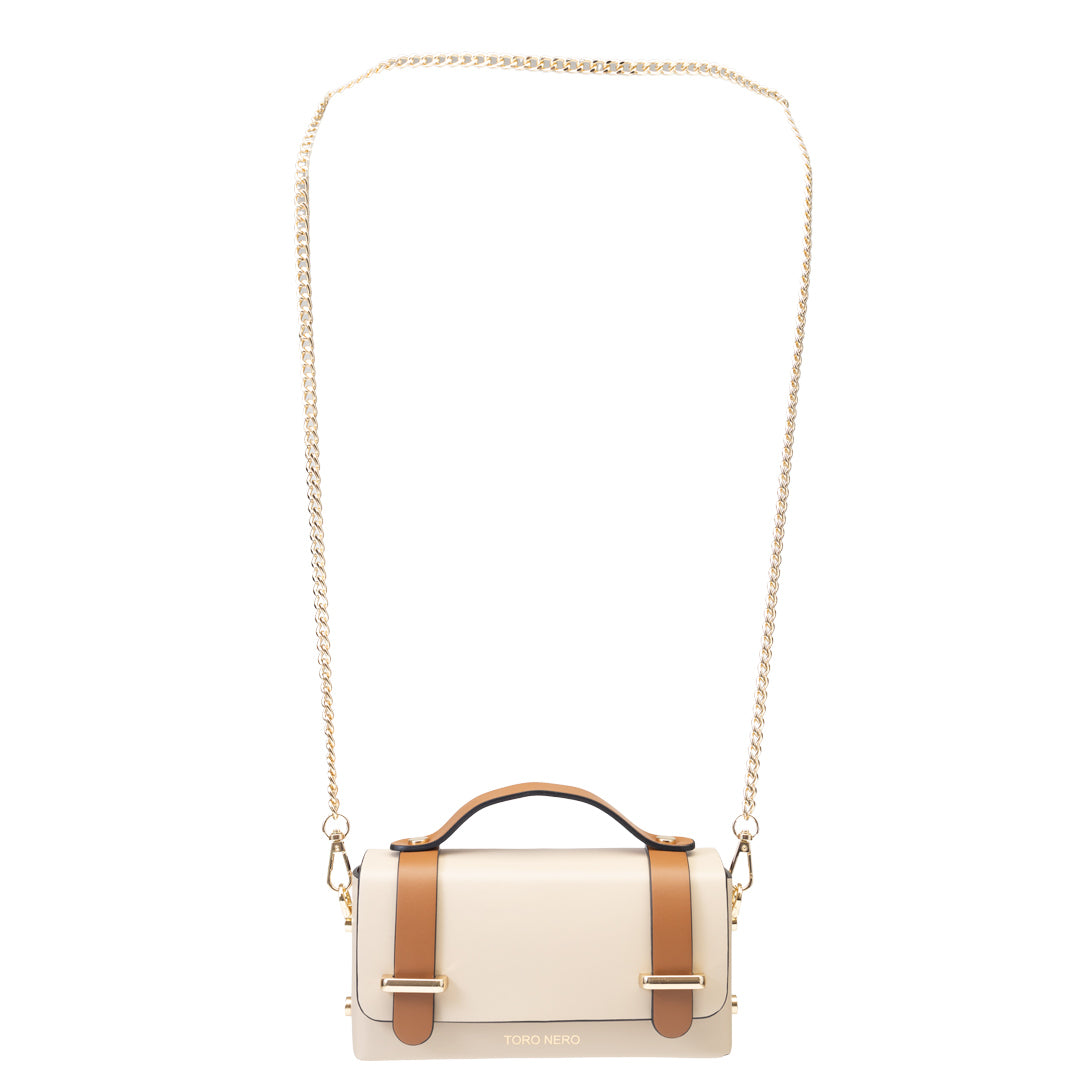 Bolso de mujer de piel natural marrón-beige Natalia