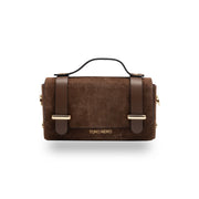 Bolso de mujer de piel genuina coñac - ante Natalia