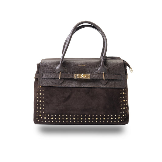 Bolso de mujer de cuero genuino marrón oscuro Mira