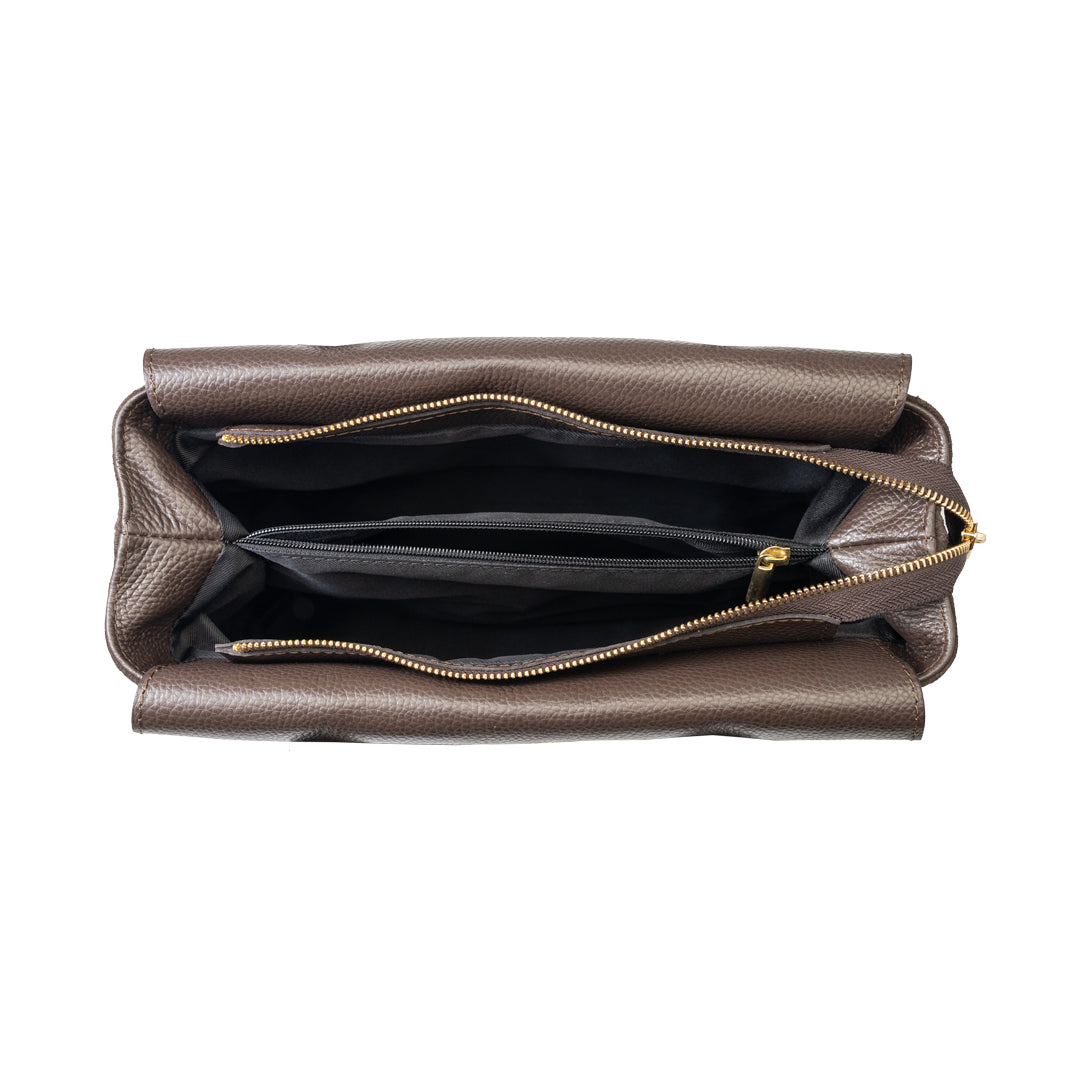 Bolso de mujer de cuero genuino marrón oscuro Mira