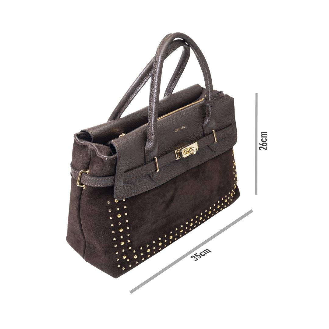 Bolso de mujer de cuero genuino marrón oscuro Mira