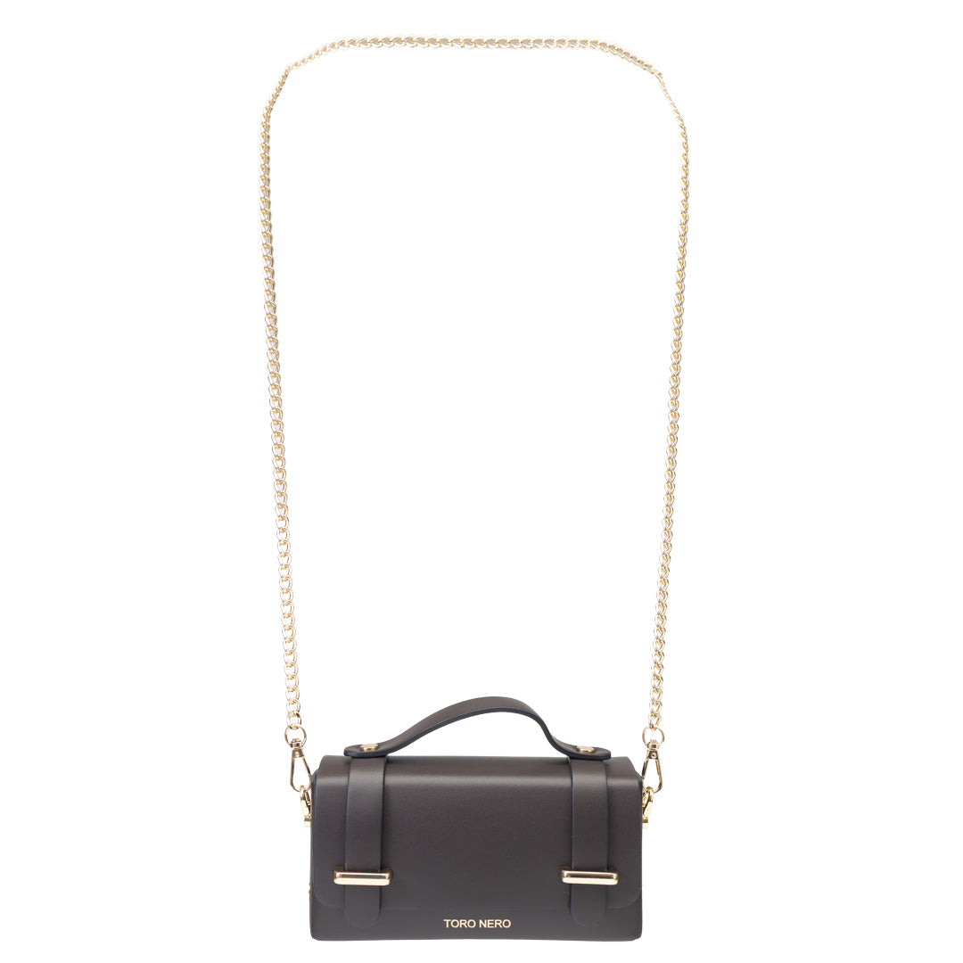 Bolso de piel natural marrón oscuro Natalia