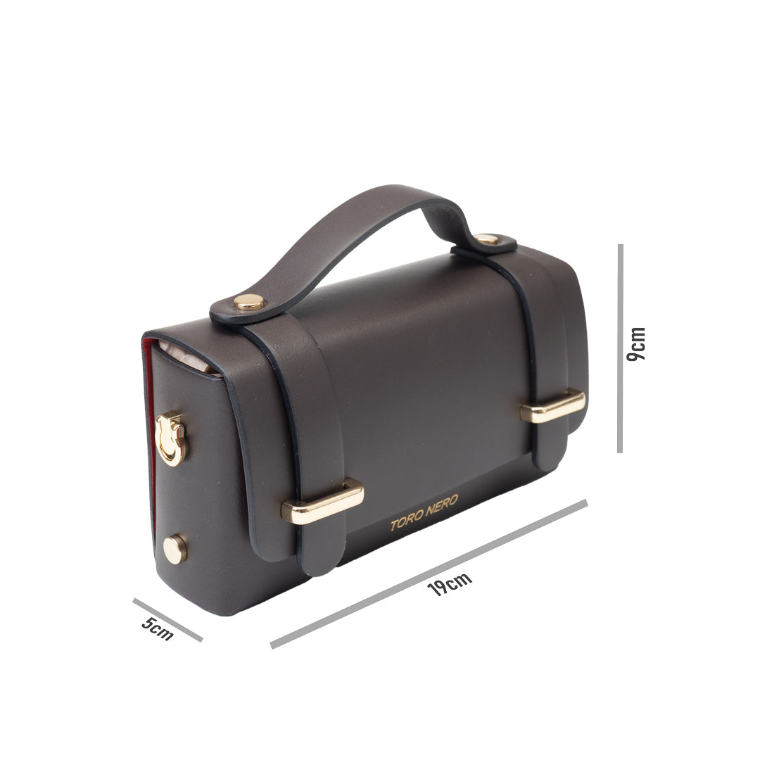 Bolso de piel natural marrón oscuro Natalia