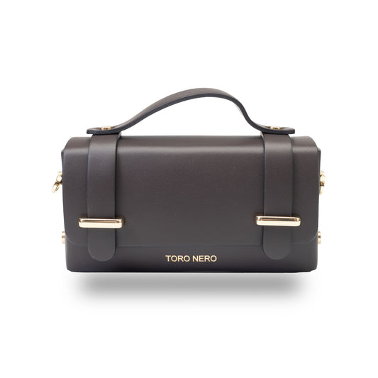 Bolso de piel natural marrón oscuro Natalia