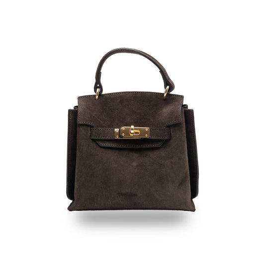 Bolso de mujer de piel auténtica marrón oscuro Renata