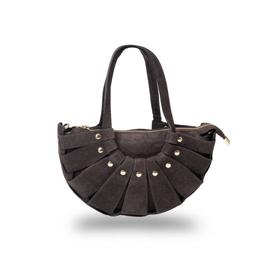 Bolso de piel auténtica marrón oscuro Ruth para mujer