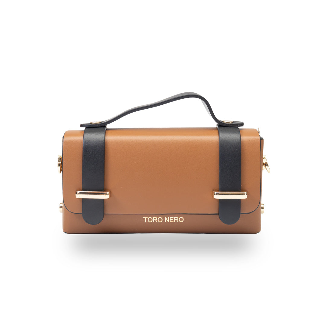 Bolso de mujer de piel genuina marrón-negro Natalia