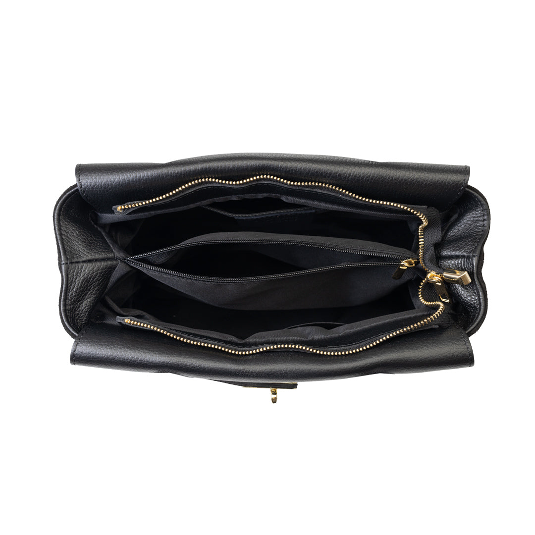 Bolso de mujer de piel natural negro Mira