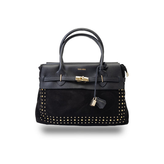 Bolso de mujer de piel natural negro Mira