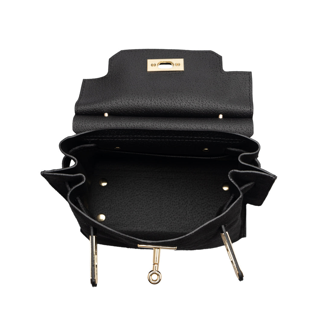 Bolso de mujer de cuero genuino negro Renata