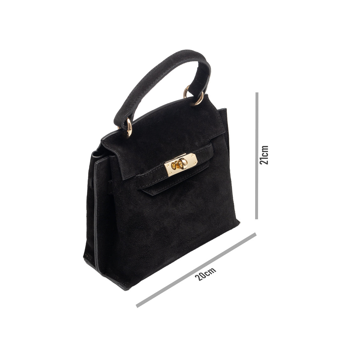 Bolso de mujer de cuero genuino negro Renata