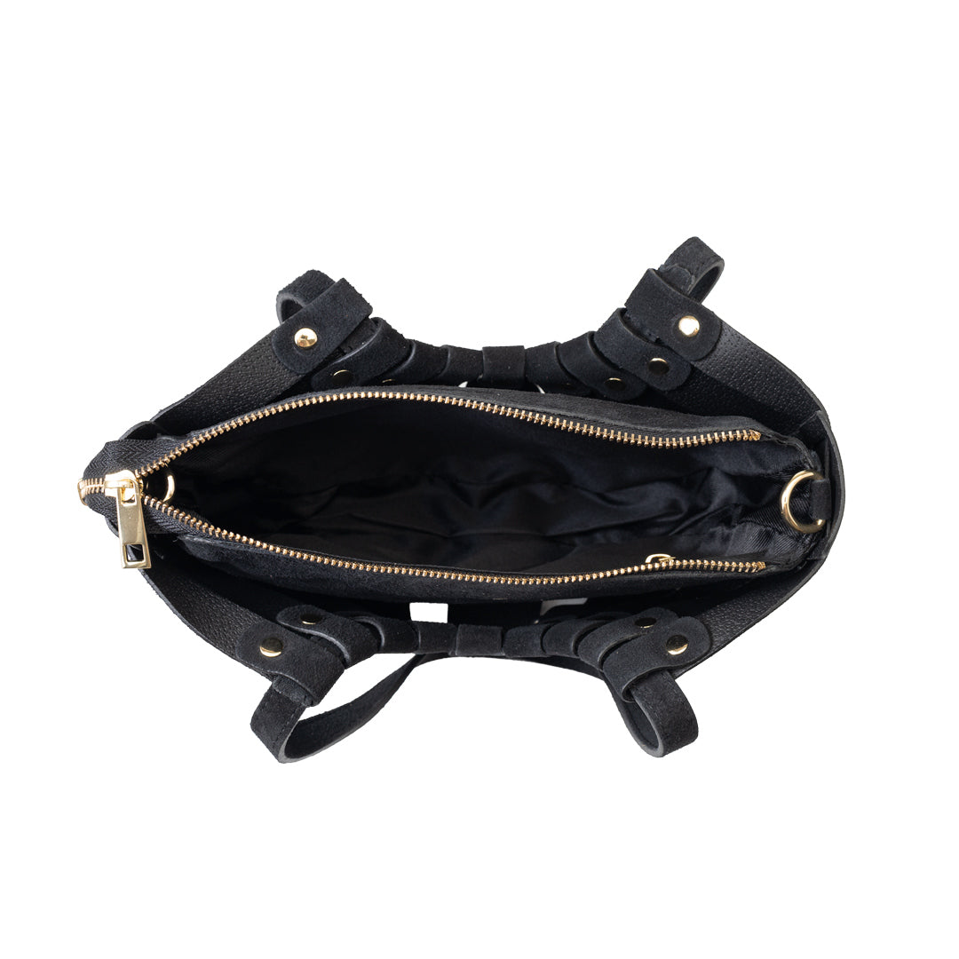 Bolso de mujer de piel genuina negro Ruth