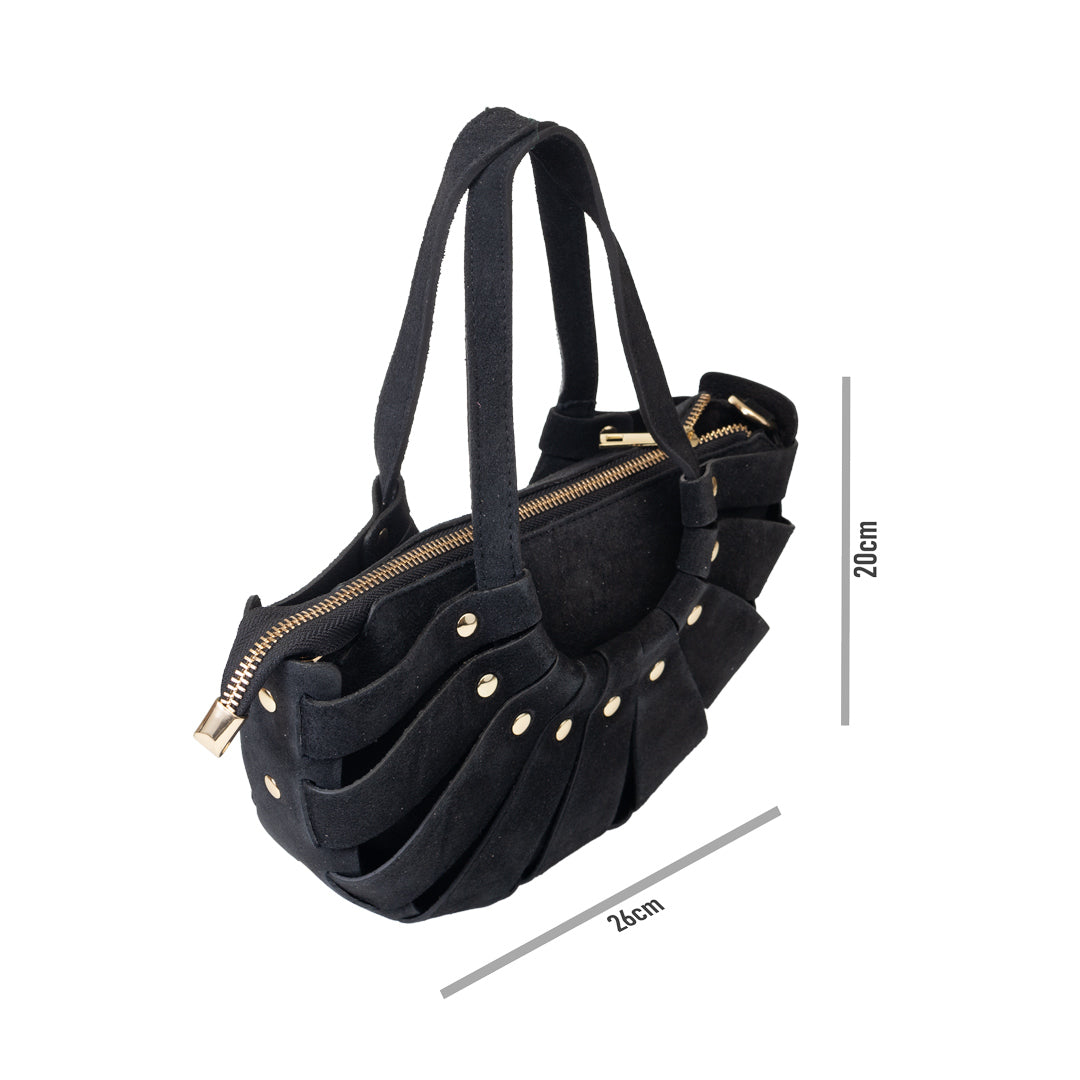 Bolso de mujer de piel genuina negro Ruth