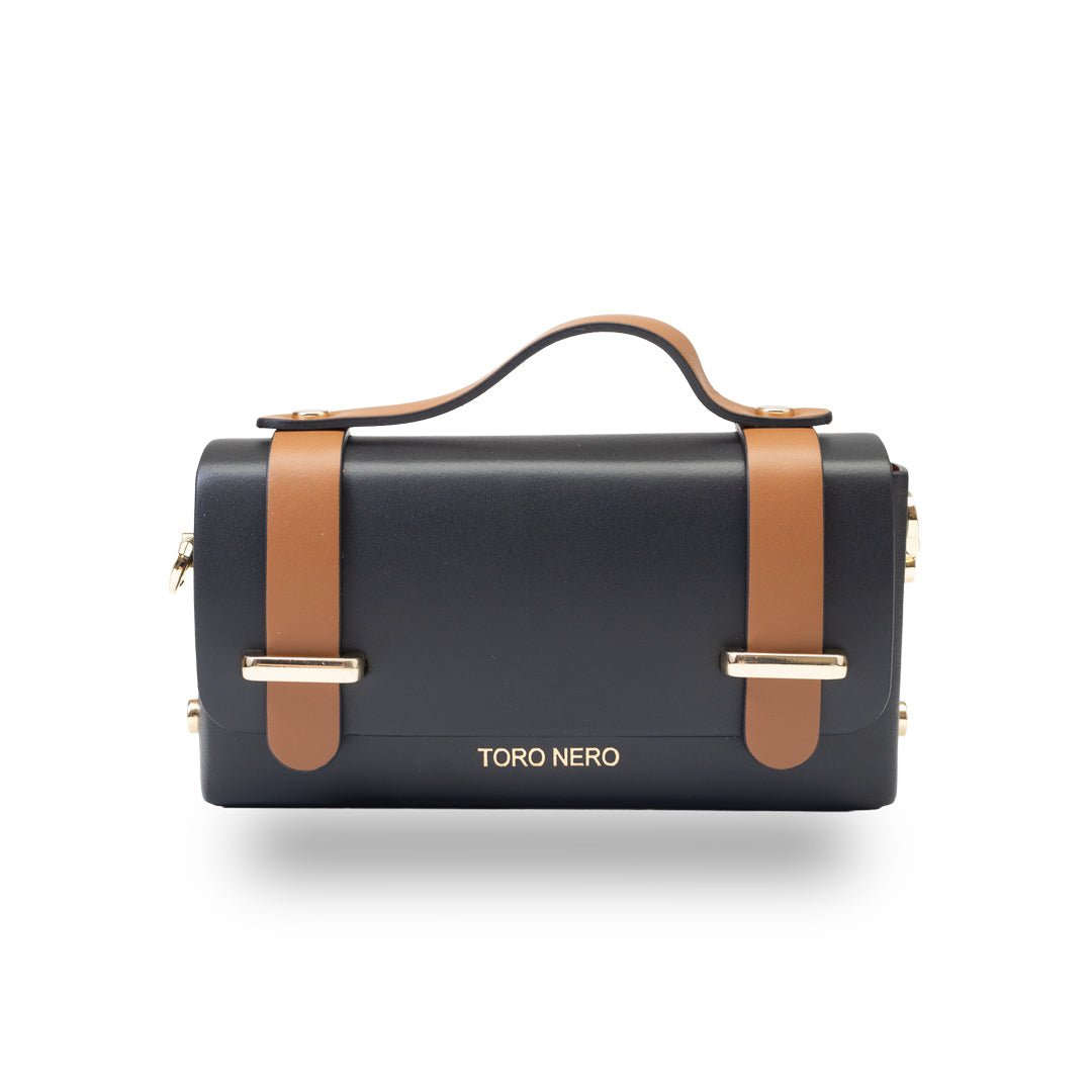 Bolso de mujer de piel genuina negro-marrón Natalia