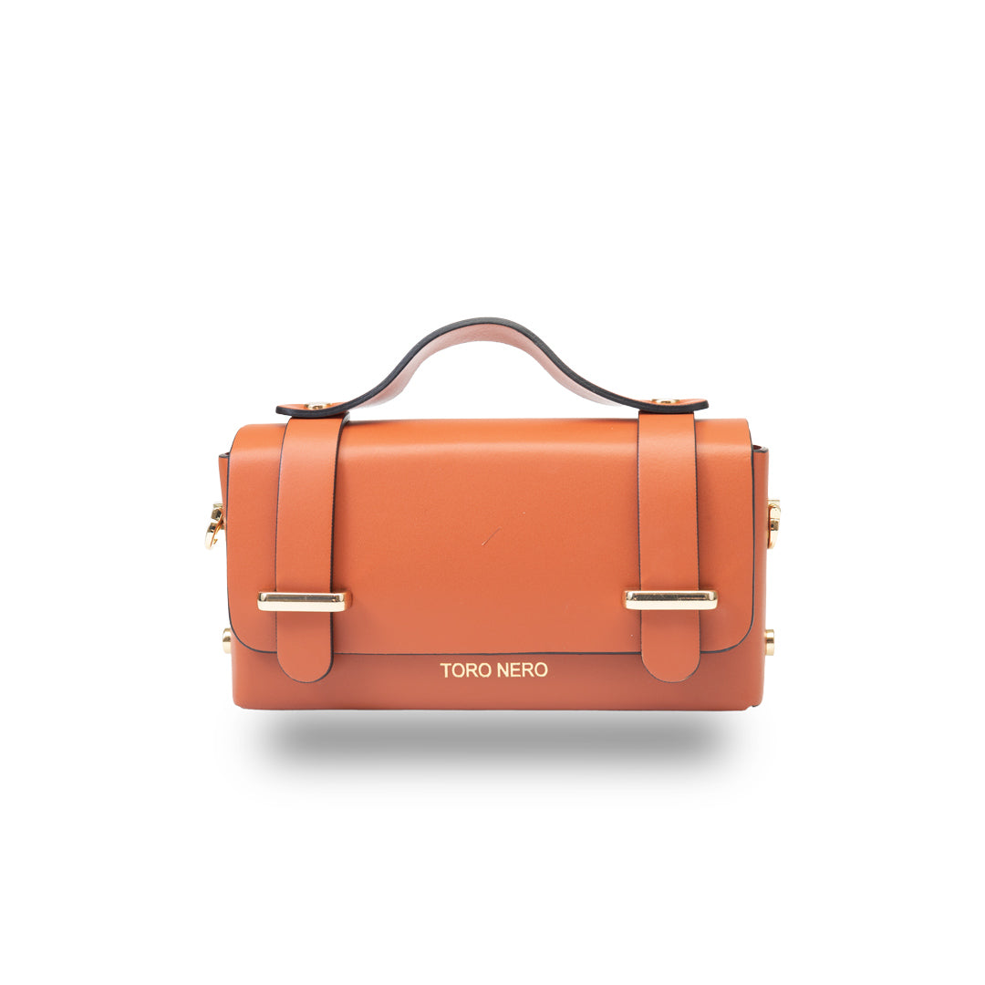 Bolso de mujer de piel genuina naranja Natalia