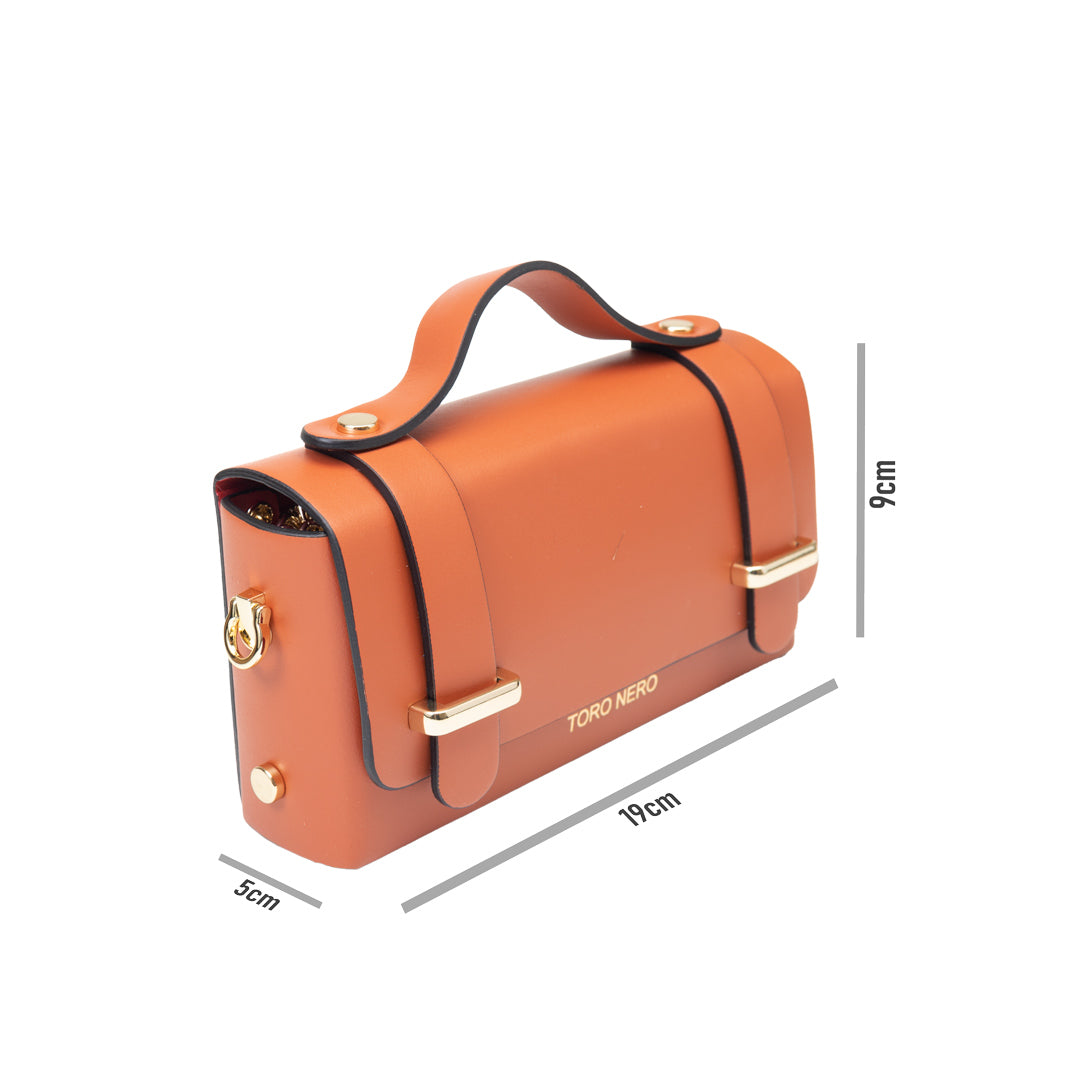 Bolso de mujer de piel genuina naranja Natalia