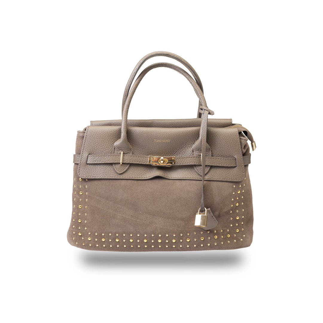 Bolso de mujer de piel natural topo Mira