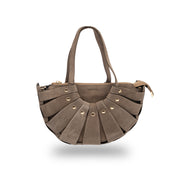 Bolso de mujer de piel natural topo Ruth