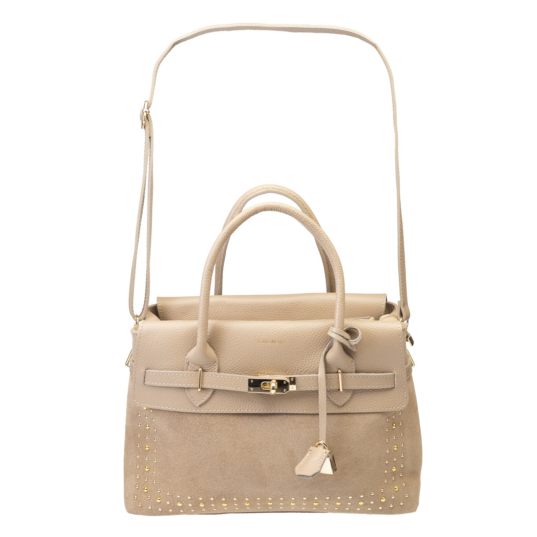 Bolso de mujer de piel natural topo claro Mira