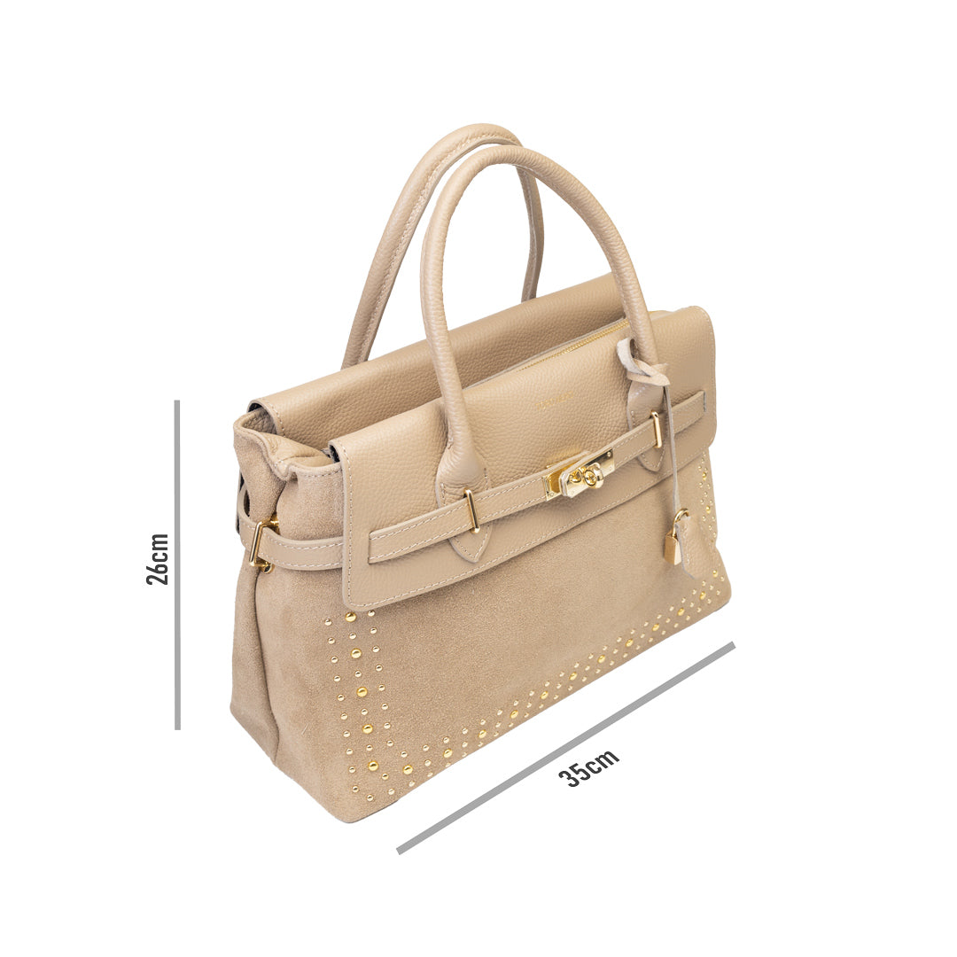 Bolso de mujer de piel natural topo claro Mira