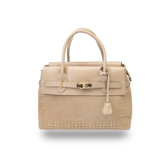 Bolso de mujer de piel natural topo claro Mira